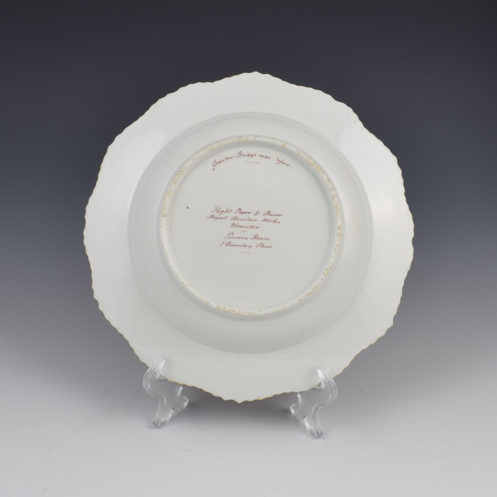 Flight, Barr & Barr Worcester Porcelain Dessert Dish Godstow Bridge View V