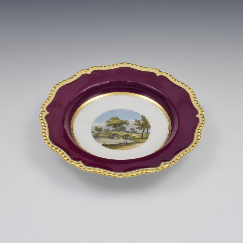 Flight, Barr & Barr Worcester Porcelain Dessert Dish Godstow Bridge View VII