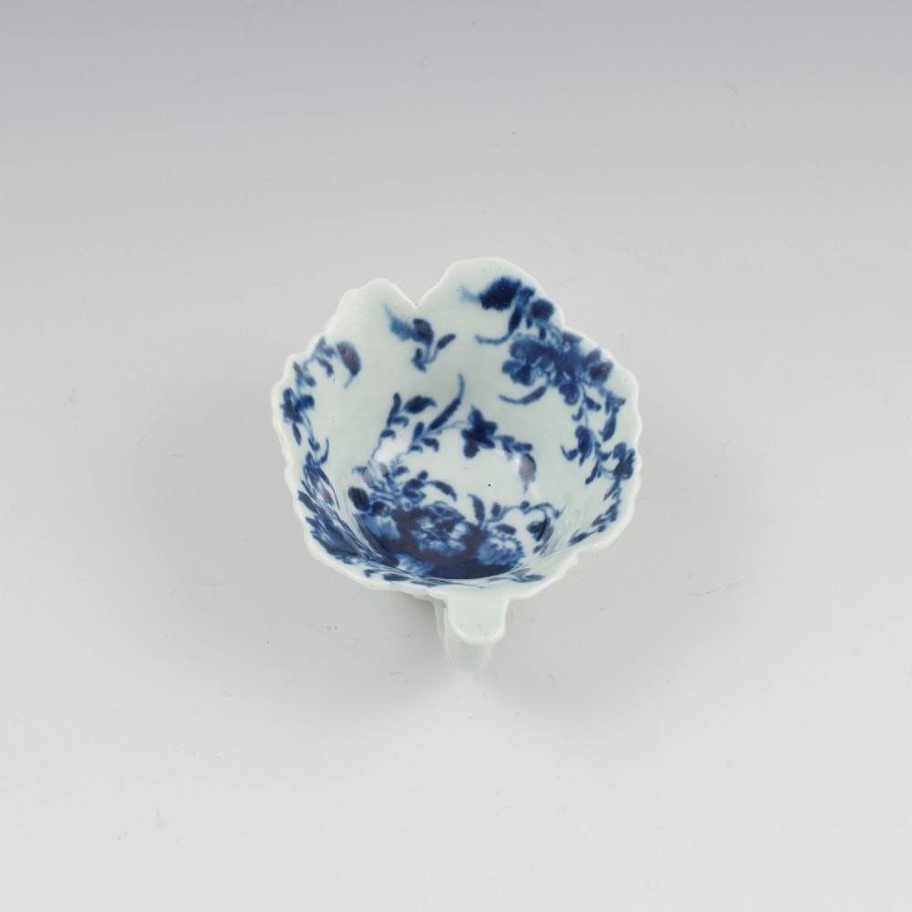 First Period Worcester Porcelain Mansfield Butterboat c.1758 View II