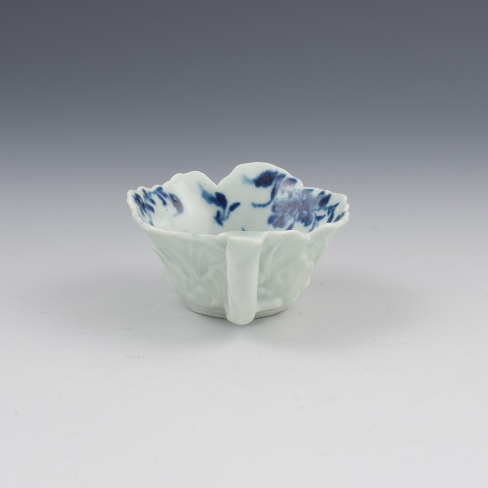 First Period Worcester Porcelain Mansfield Butterboat c.1758 View VI