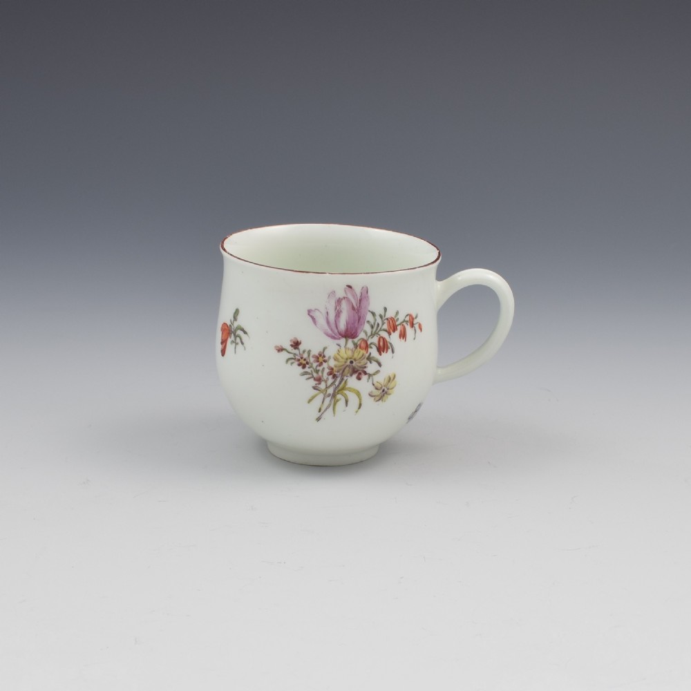 Chelsea Porcelain Red Anchor Period Bell Shape Cup & Saucer View IV