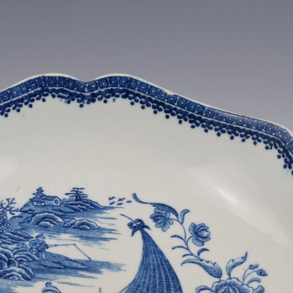Rare Caughley Porcelain Salad Bowl Fisherman Pattern c.1785 View VII