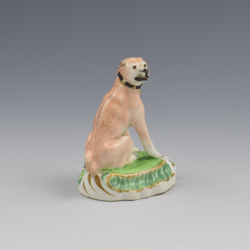 Staffordshire Porcelain Figure Of A Seated Pug Dog c.1830 View VI
