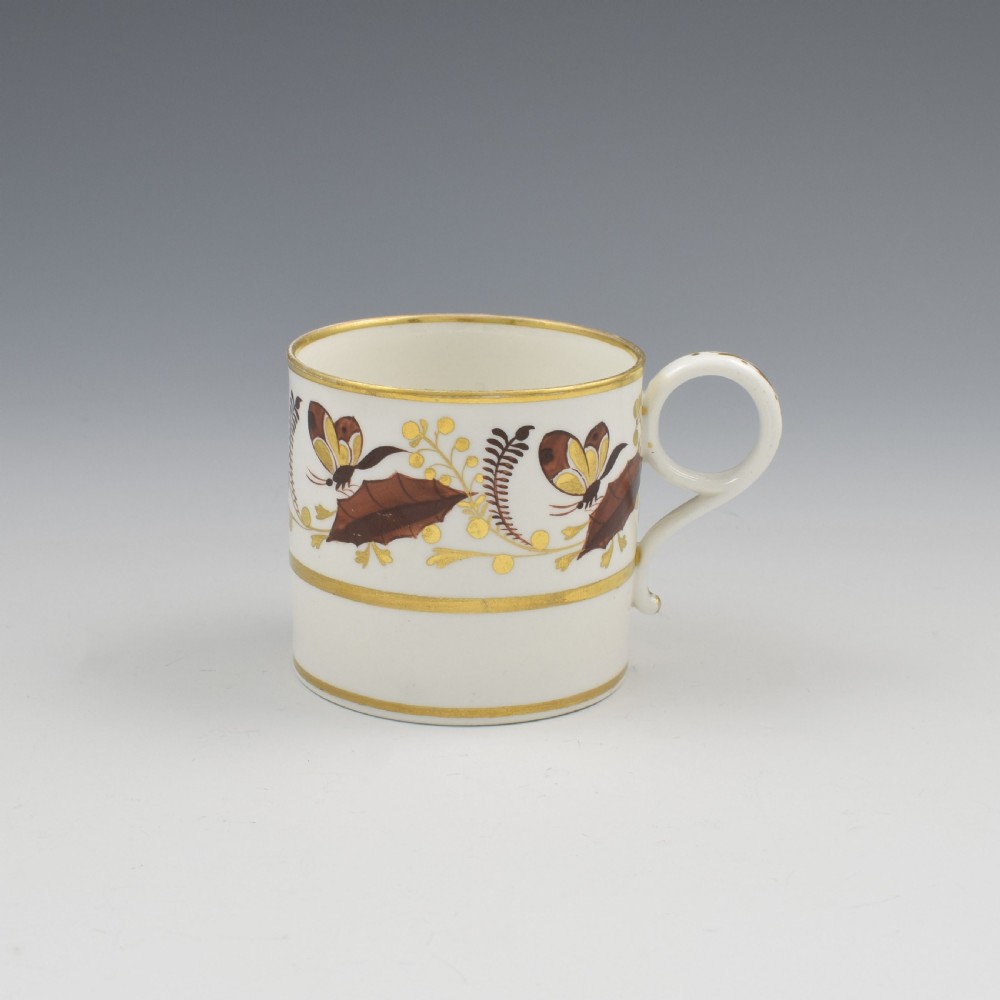 Barr, Flight & Barr Porcelain Coffee Can Holly Leaves & Butterflies c.1807 View III