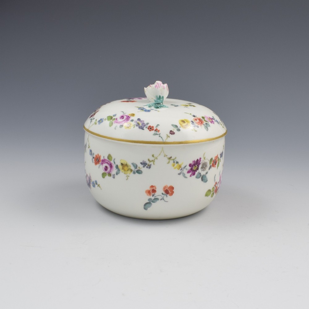 18th Century Meissen Porcelain Sugar Bowl & Cover c.1763-1774 View IV
