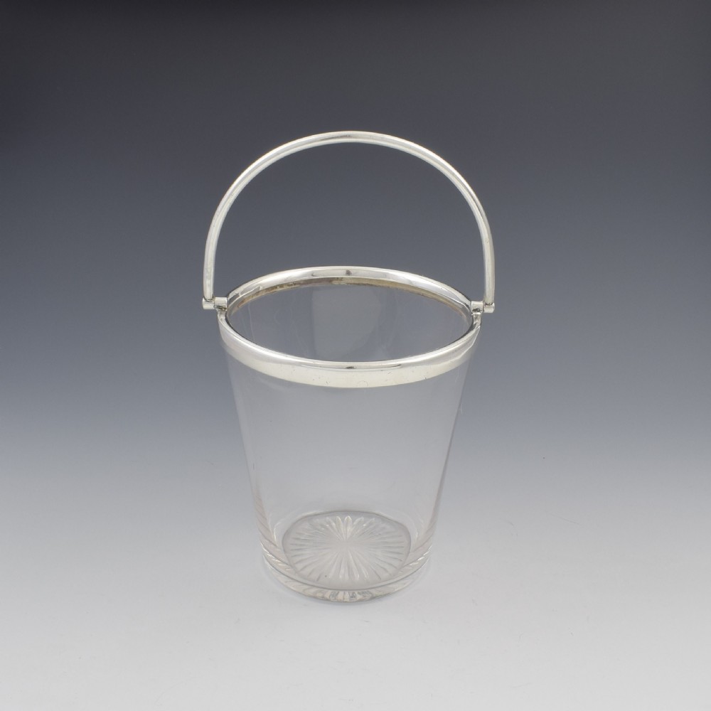 Fine Edwardian Sterling Silver Mounted Cut Glass Ice Pail Bucket View IV