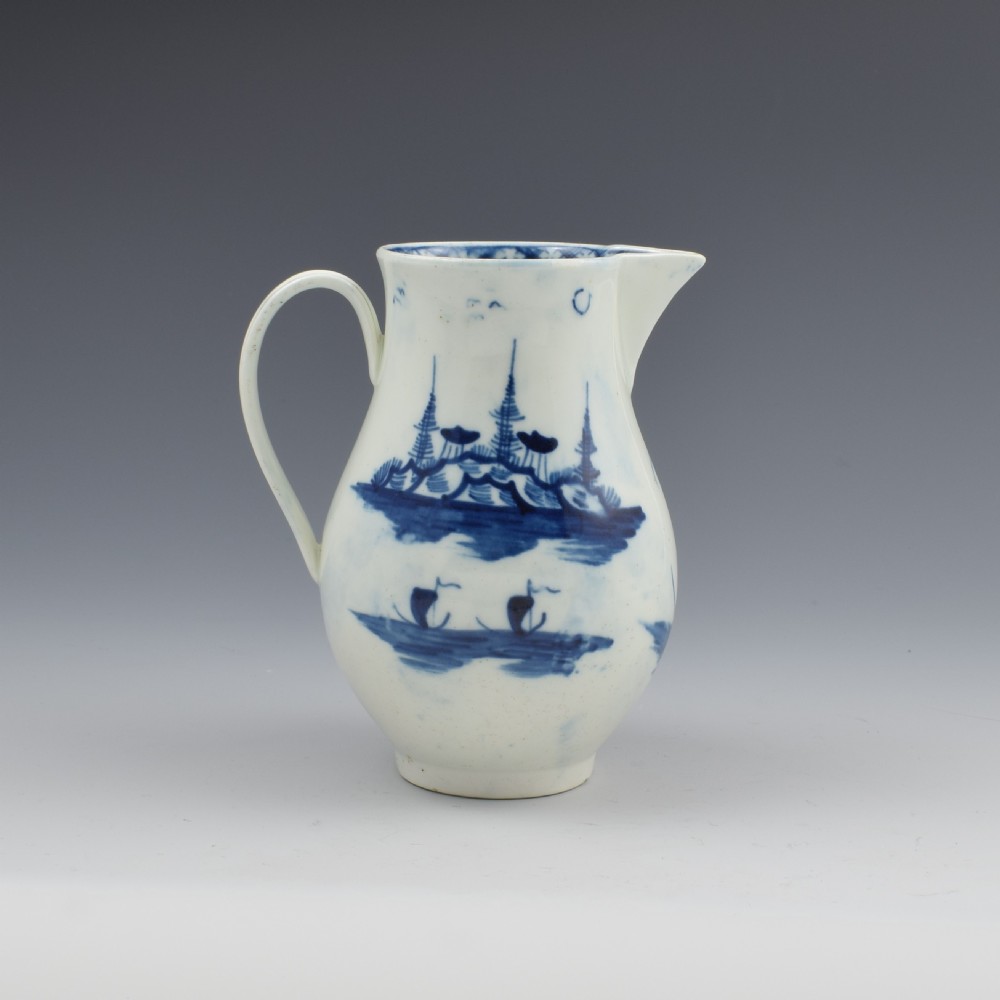 Rare Caughley Porcelain Rock Strata Island Pattern Cream Jug View III