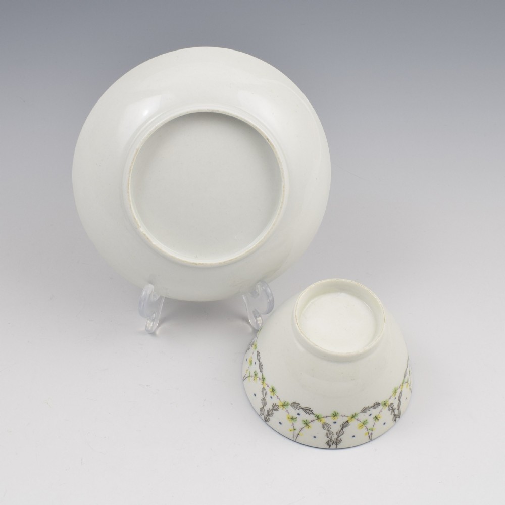 New Hall Porcelain Tea Bowl & Saucer Pattern No. 415 c.1800 View VII