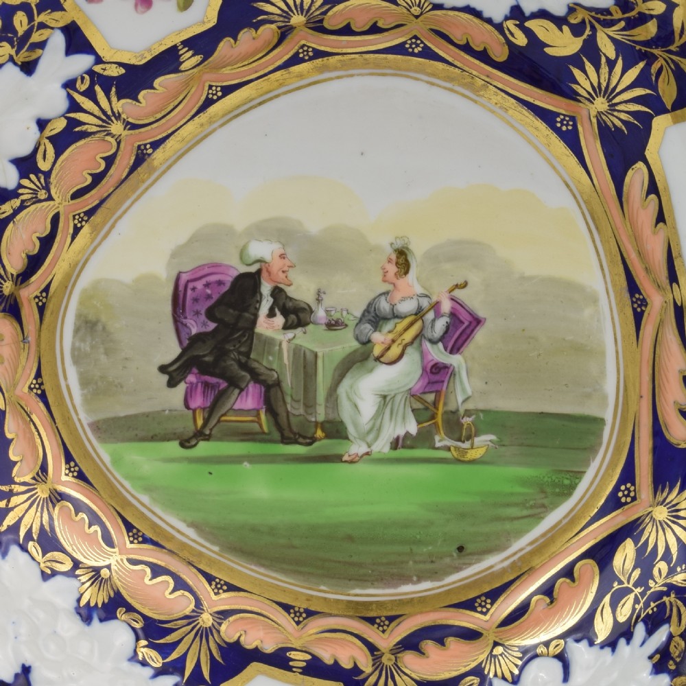 Regency New Hall Bone China Dessert Dish Dr. Syntax Series Pattern 2679 View II