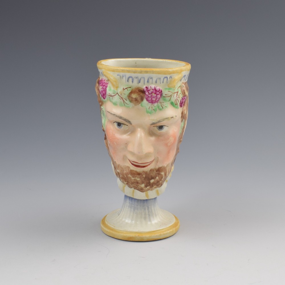 Staffordshire Pottery Bacchus Satyr Frog Mug c.1810 View II