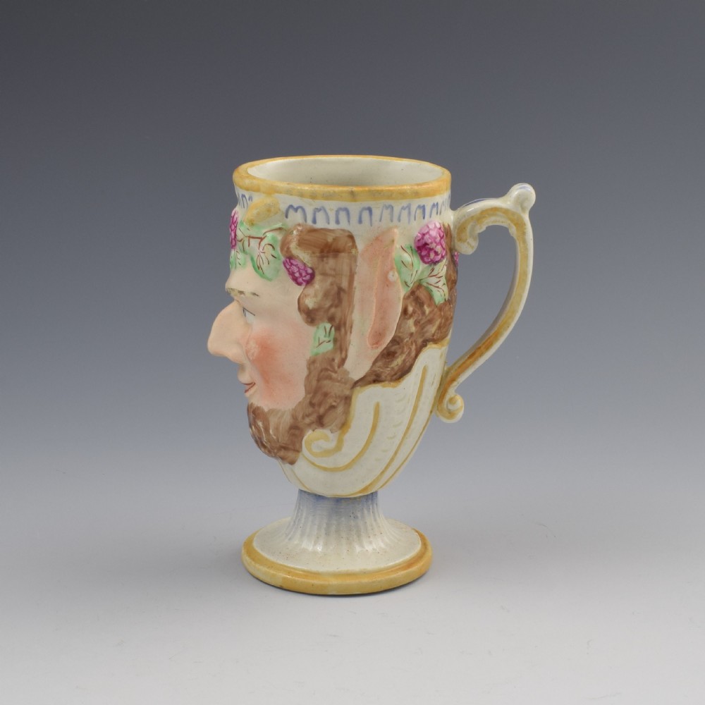 Staffordshire Pottery Bacchus Satyr Frog Mug c.1810 View III