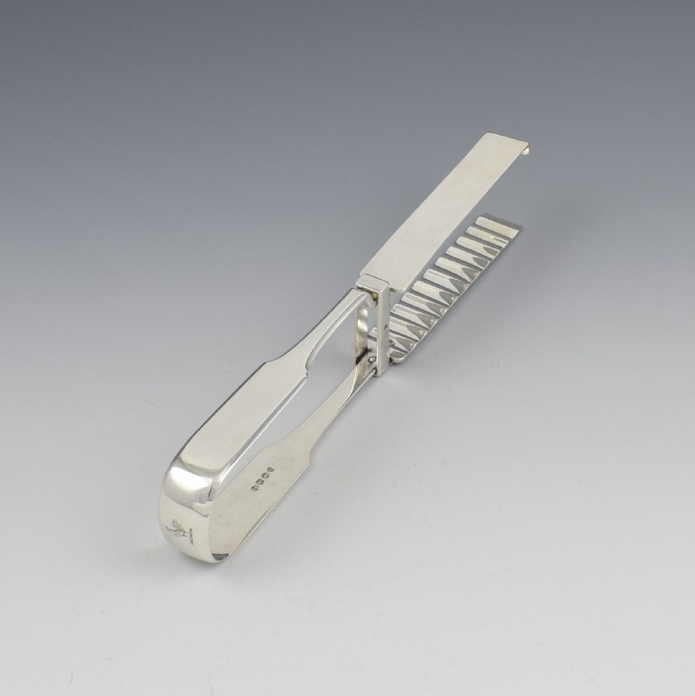 Georgian Sterling Silver Asparagus Tongs Servers