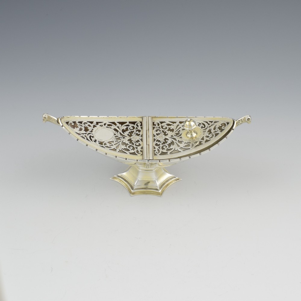 Unusual Art Deco Silver Pot Pourri After Ramsey Abbey Incense Boat View IV