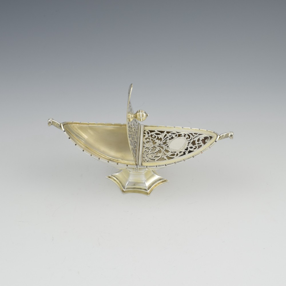 Unusual Art Deco Silver Pot Pourri After Ramsey Abbey Incense Boat View VIII