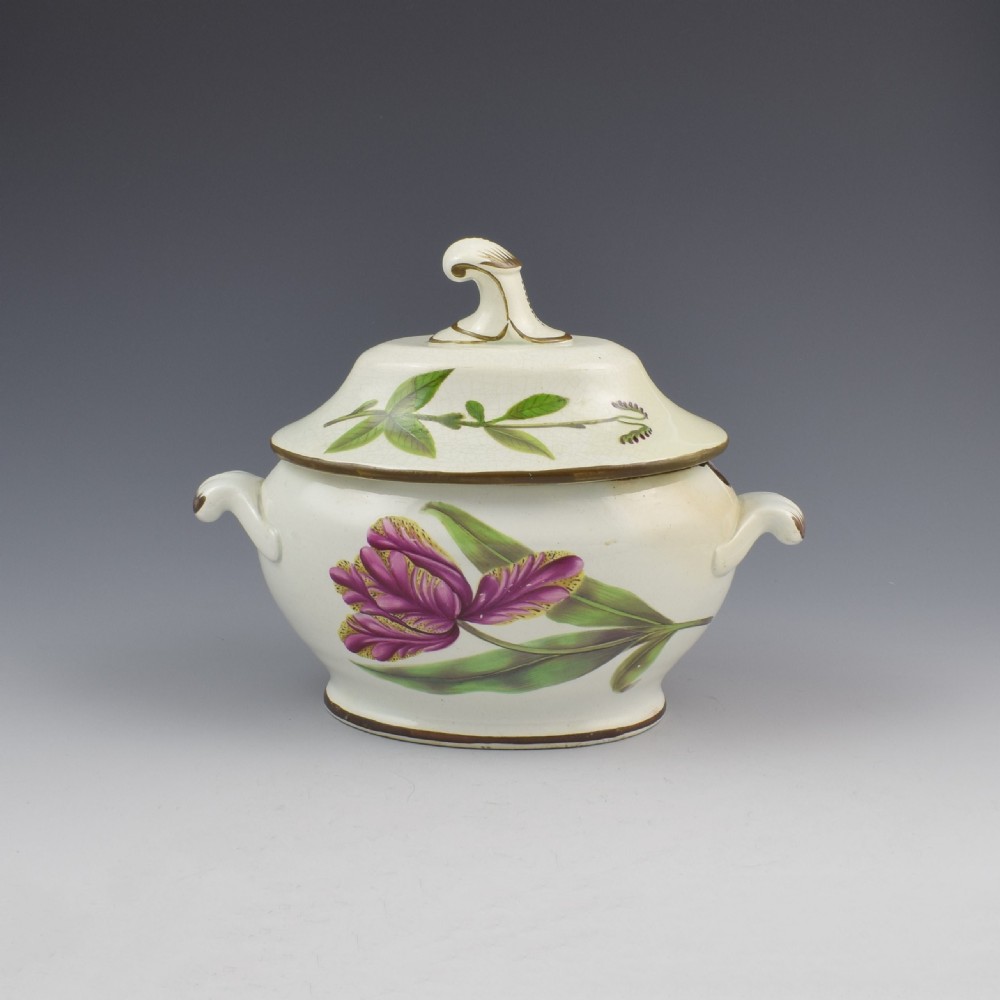 Swansea Pearlware Botanical Sauce Tureen C.1810 B View III