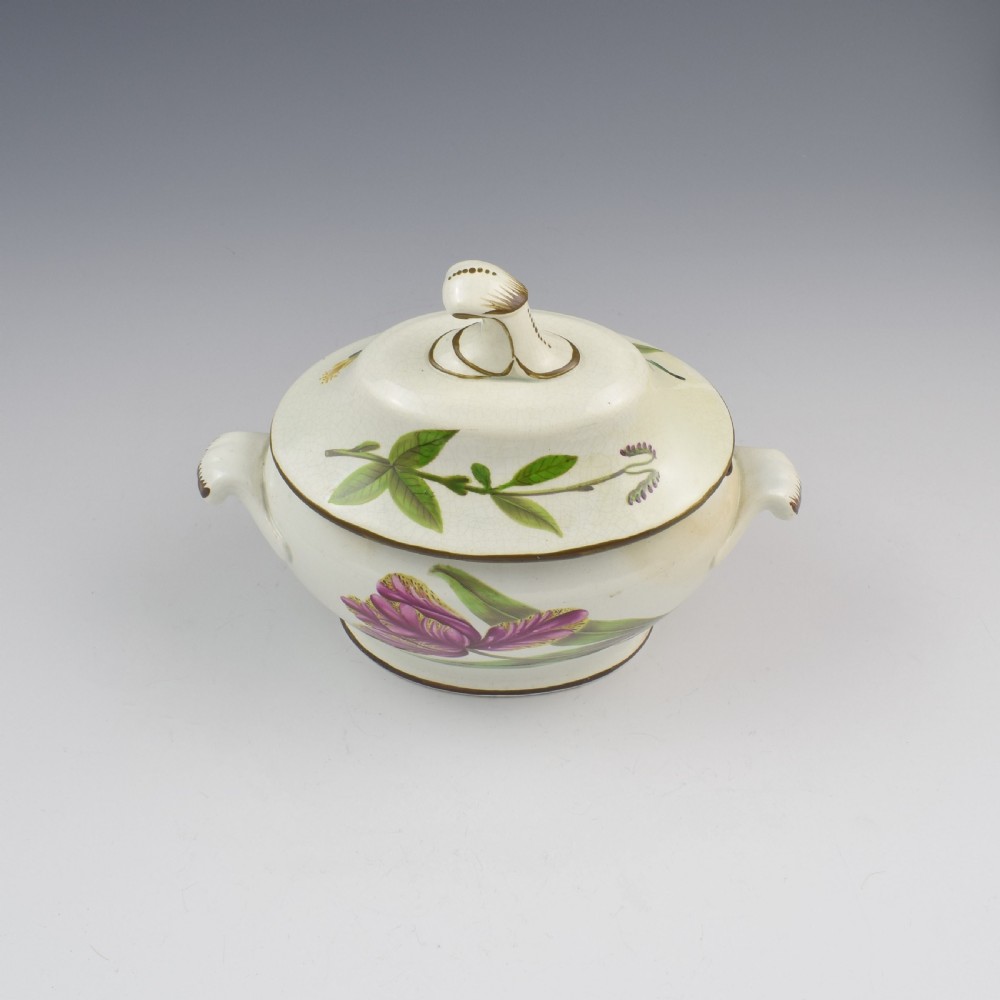 Swansea Pearlware Botanical Sauce Tureen C.1810 B View VII