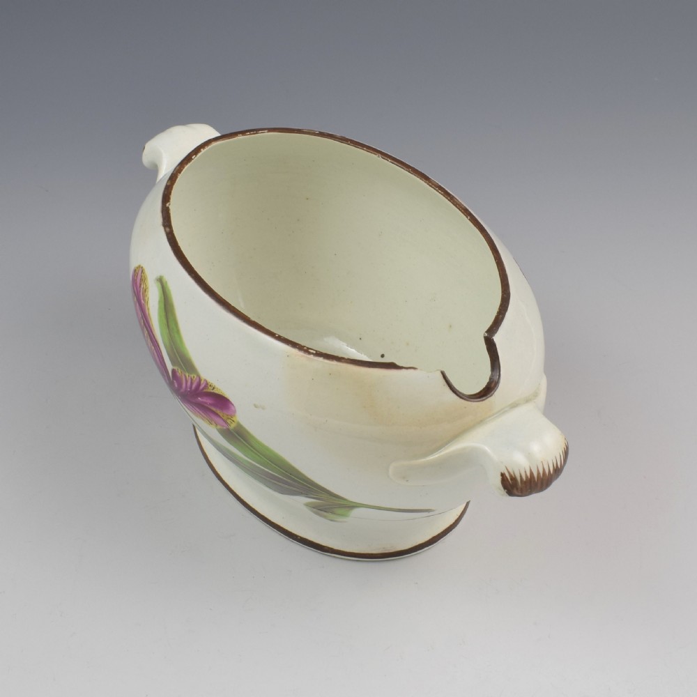 Swansea Pearlware Botanical Sauce Tureen C.1810 B View IX