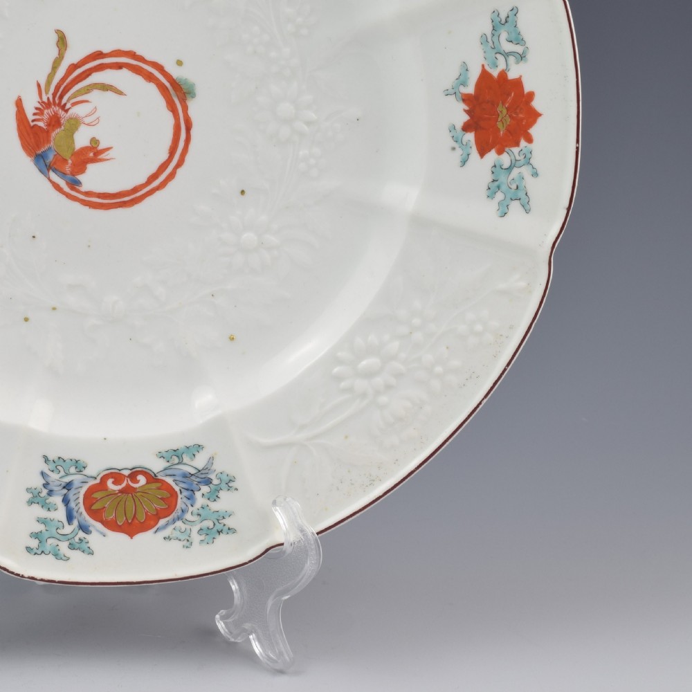 Chelsea Porcelain Kakiemon Damask'd Plate Coiled Phoenix c.1754  View III