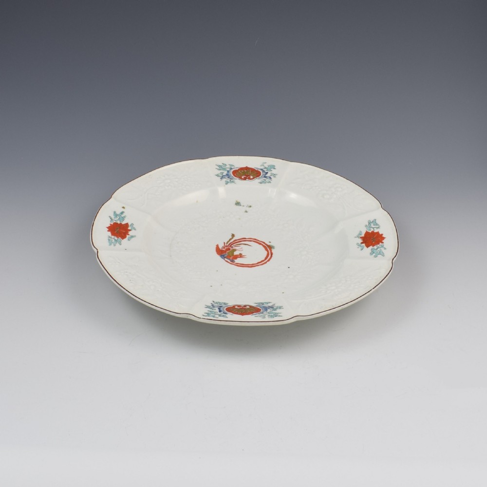 Chelsea Porcelain Kakiemon Damask'd Plate Coiled Phoenix c.1754  View VII