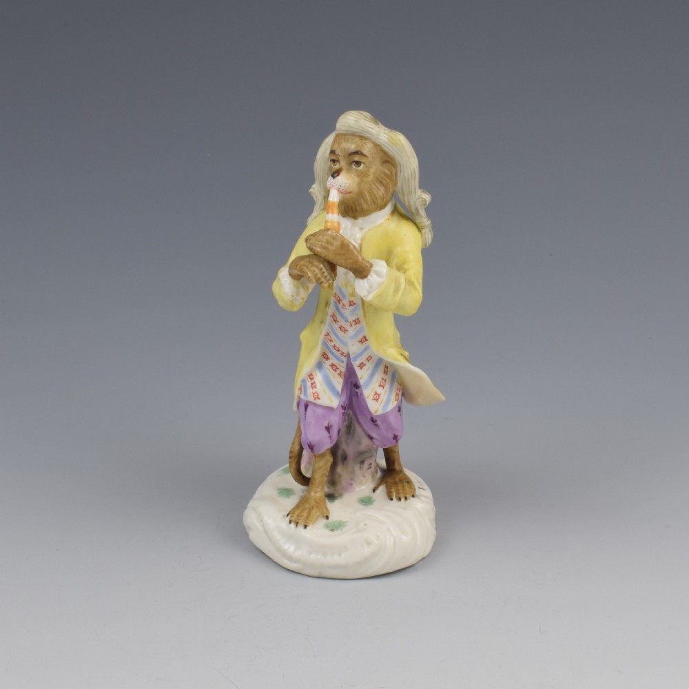 Dresden Porcelain Monkey Band Figure Clarinet Player View V