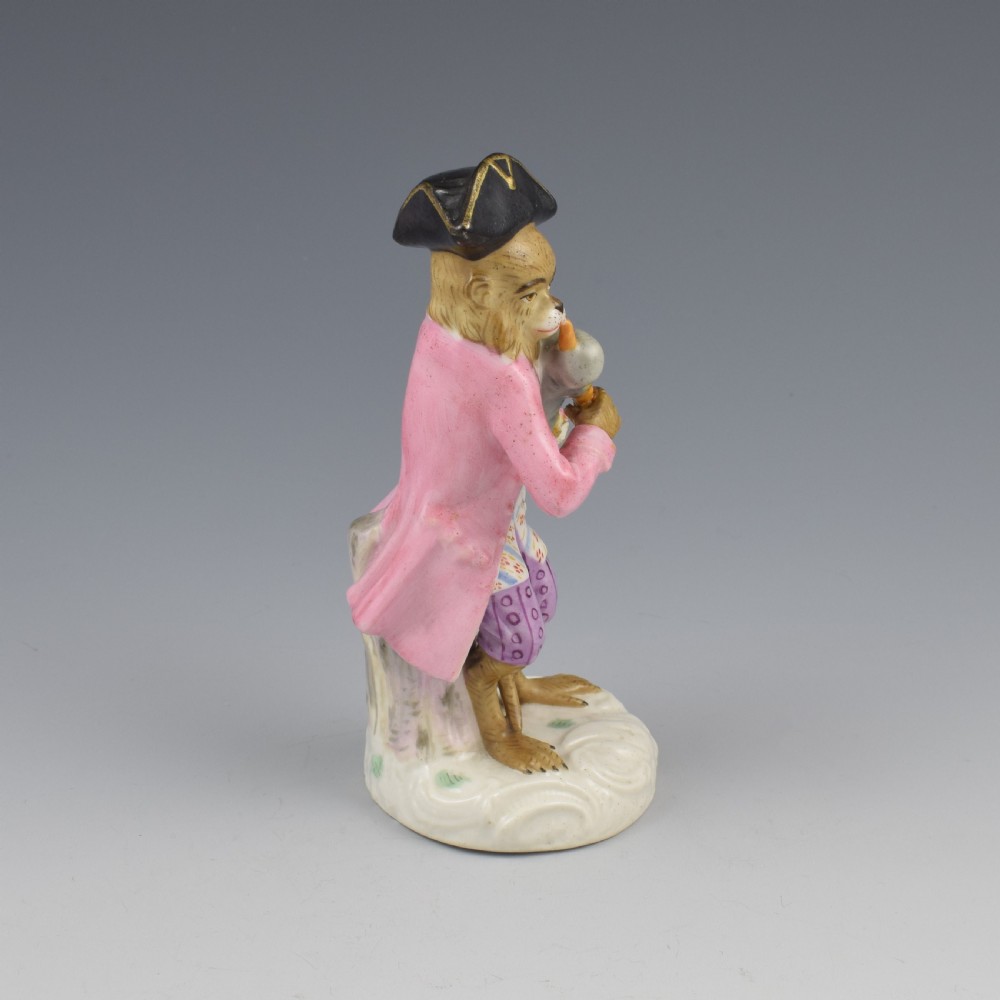 Dresden Porcelain Monkey Band Figure Bagpipes Player View V