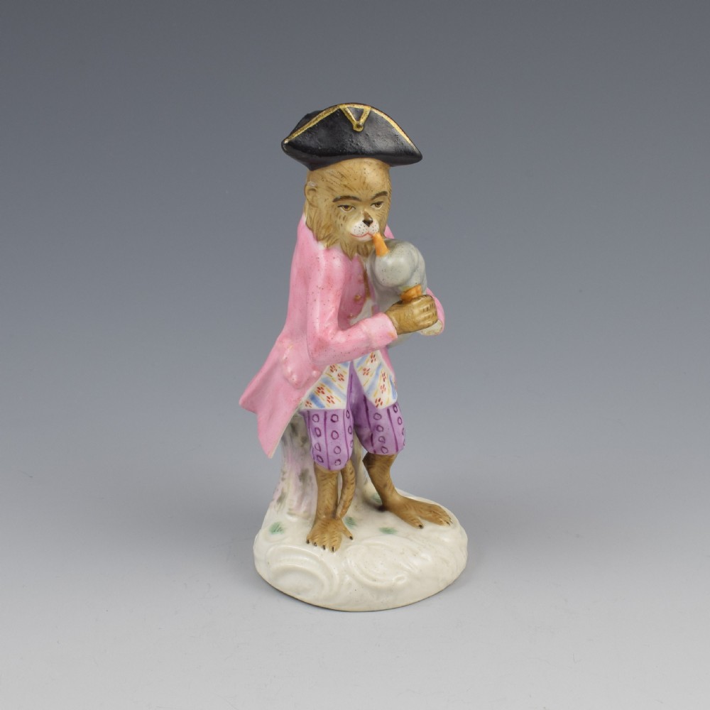 Dresden Porcelain Monkey Band Figure Bagpipes Player View VI