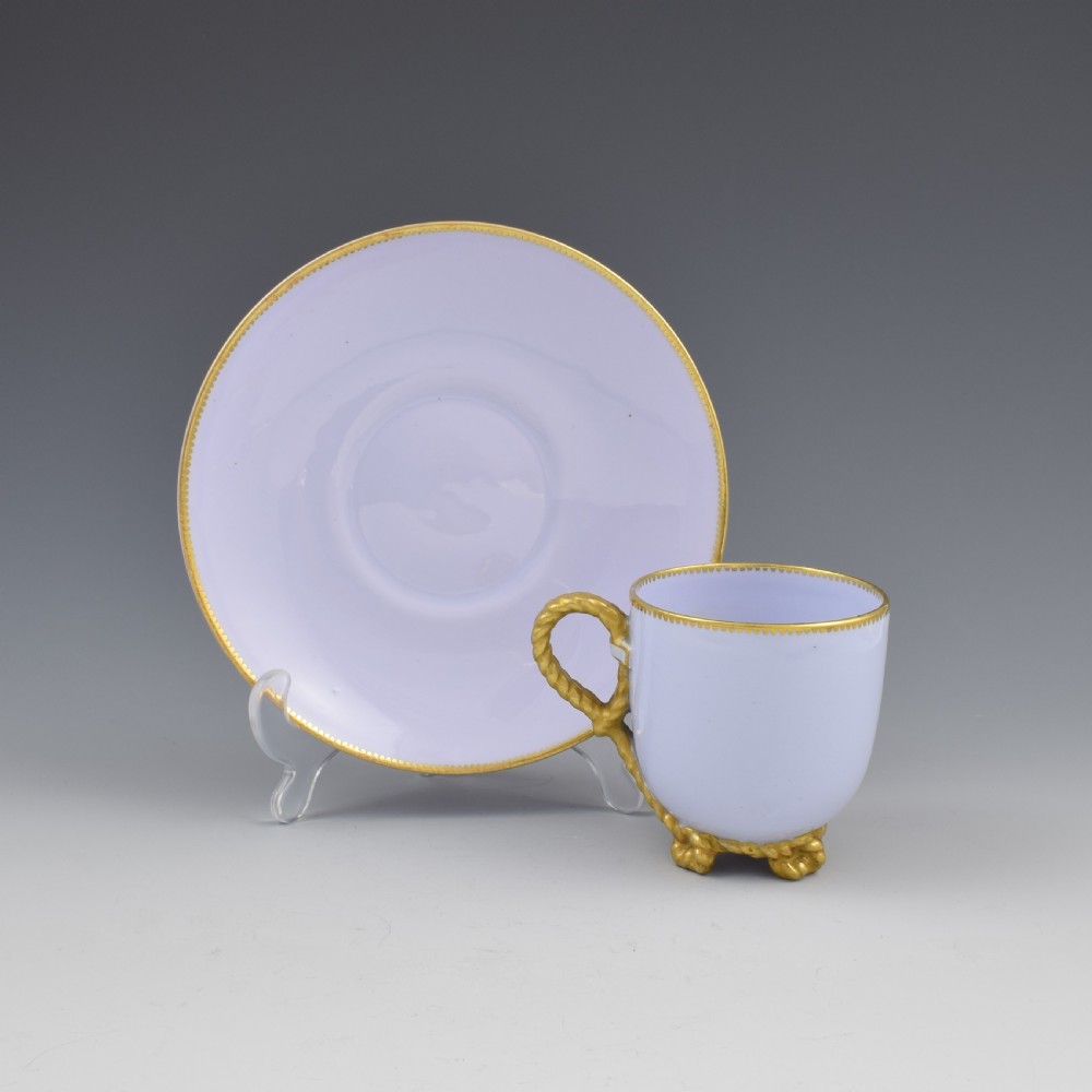 Victorian Brown Westhead & Moore Lilac Rope Twist Cup & Saucer 2