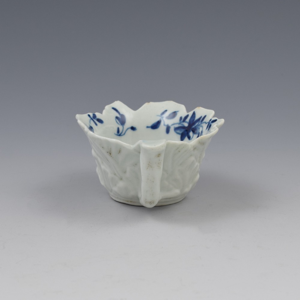 First Period Worcester Porcelain Mansfield Butter Boat c.1758 View V