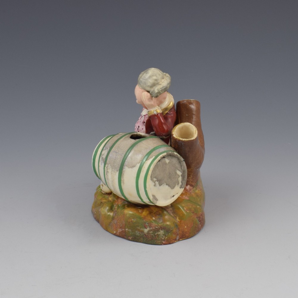 Dudson Staffordshire Pottery Figure Pen Holder Tipsy Lawyer c.1840 View III