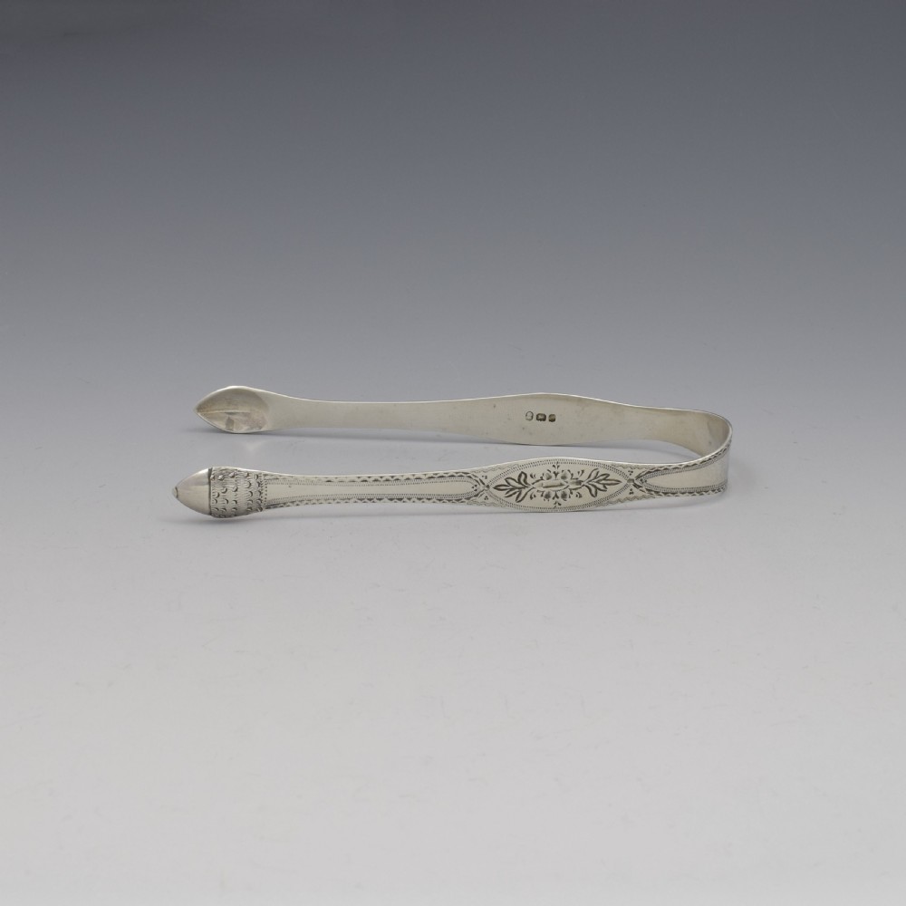 Georgian Silver Acorn Sugar Tongs Peter & Ann Bateman 1793 View II