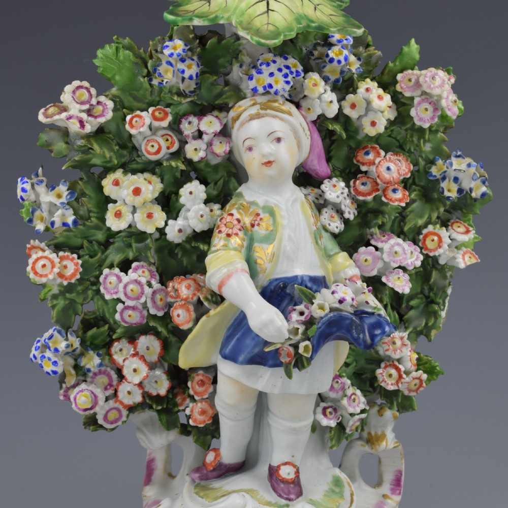 Derby Porcelain Pair Bocage Candlestick Figures Children Gardeners c.1770 View IX