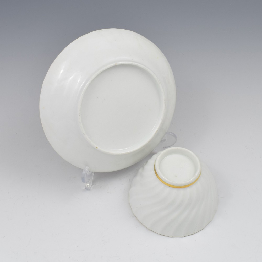 Flight Period Worcester Porcelain Spiral Fluted Tea Bowl & Saucer View VI