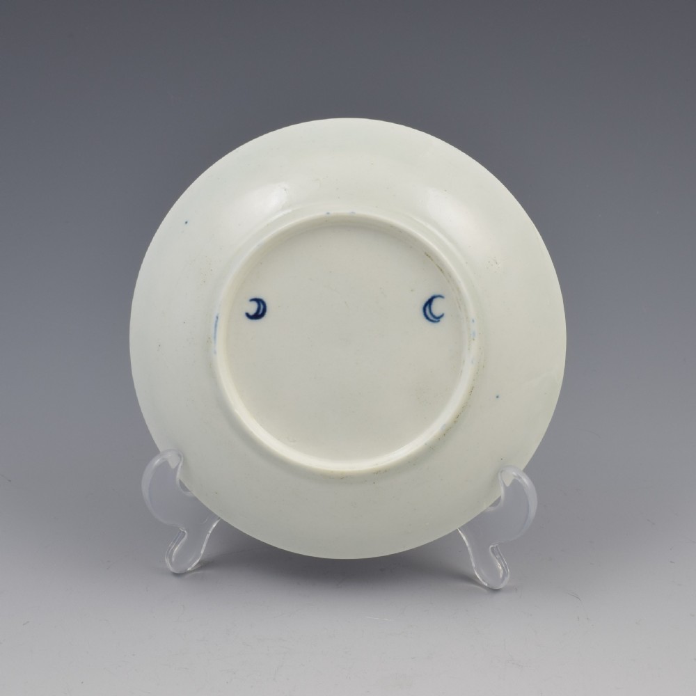 First Period Worcester Porcelain Mansfield Pattern Saucer c.1770 View II