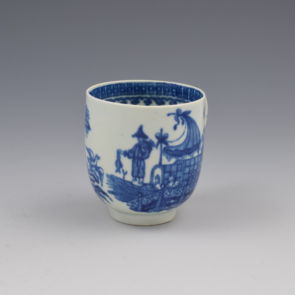 First Period Worcester Porcelain Fisherman Coffee Cup c.1775 1 View II