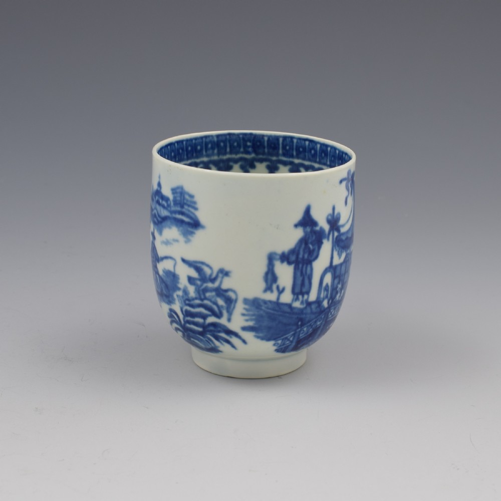 First Period Worcester Porcelain Fisherman Coffee Cup c.1775 1 View III