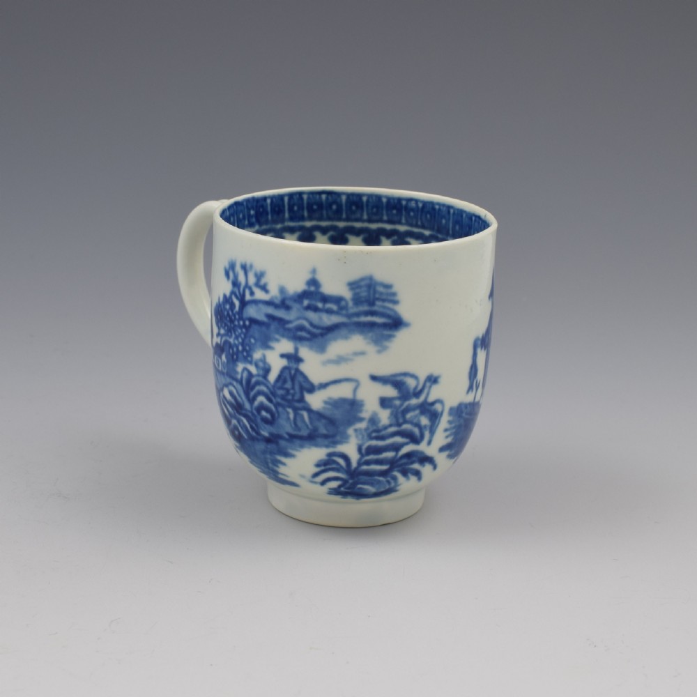 First Period Worcester Porcelain Fisherman Coffee Cup c.1775 1 View IV