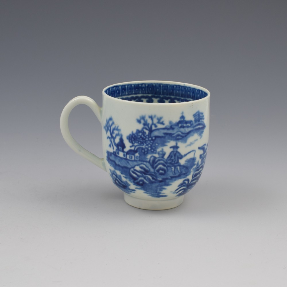 First Period Worcester Porcelain Fisherman Coffee Cup c.1775 1 View V