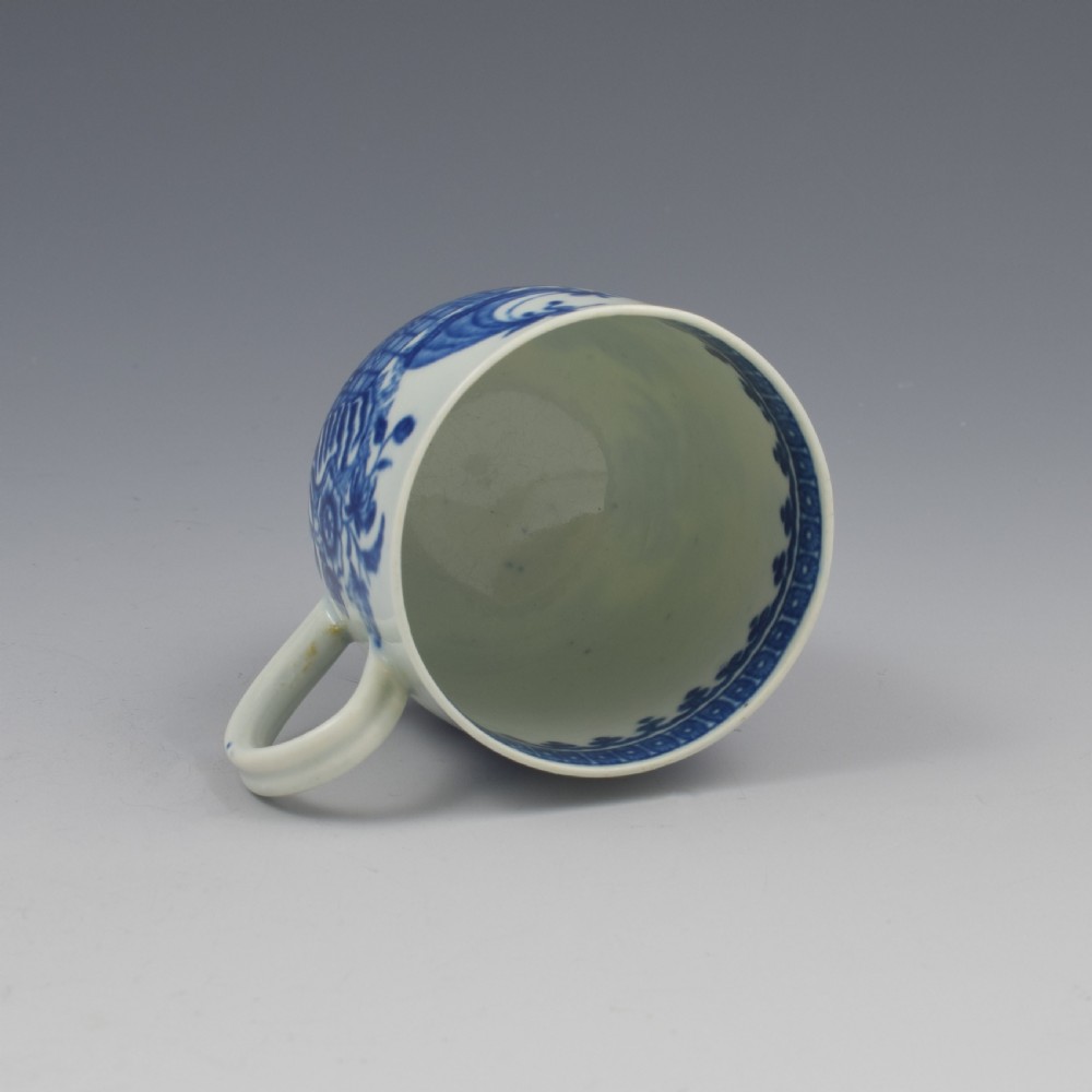 First Period Worcester Porcelain Fisherman Coffee Cup c.1775 1 View VII