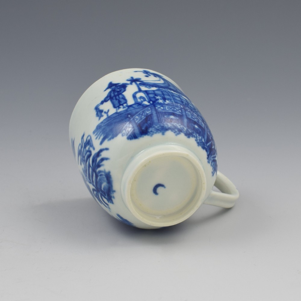 First Period Worcester Porcelain Fisherman Coffee Cup c.1775 1 View VIII