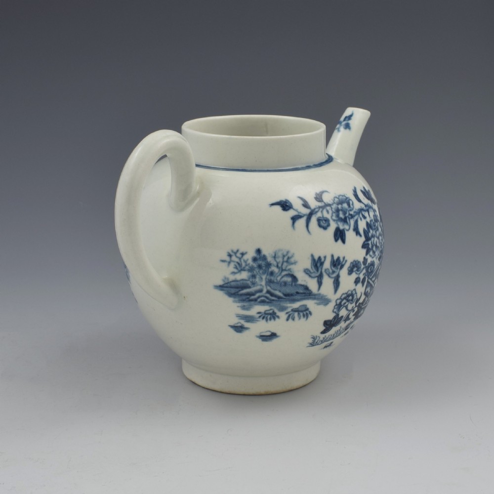 First Period Worcester Porcelain Fence Pattern Teapot c.1770 View VIII
