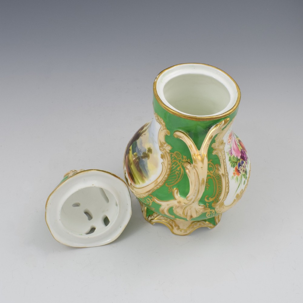 Samuel Alcock Porcelain Pot Pourri Vase & Cover Landscape View View VII