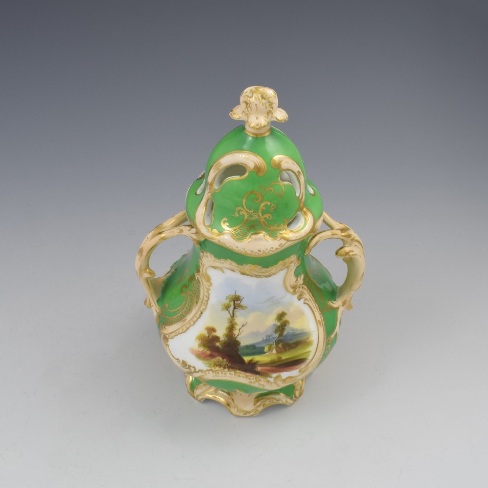 Samuel Alcock Porcelain Pot Pourri Vase & Cover Landscape View View VIII