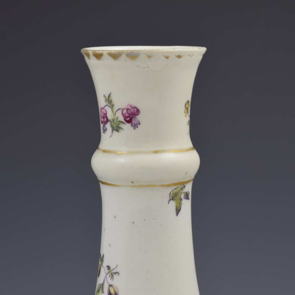 Derby Porcelain Cotton Stem Painter Water Bottle Guglet c.1760 View X