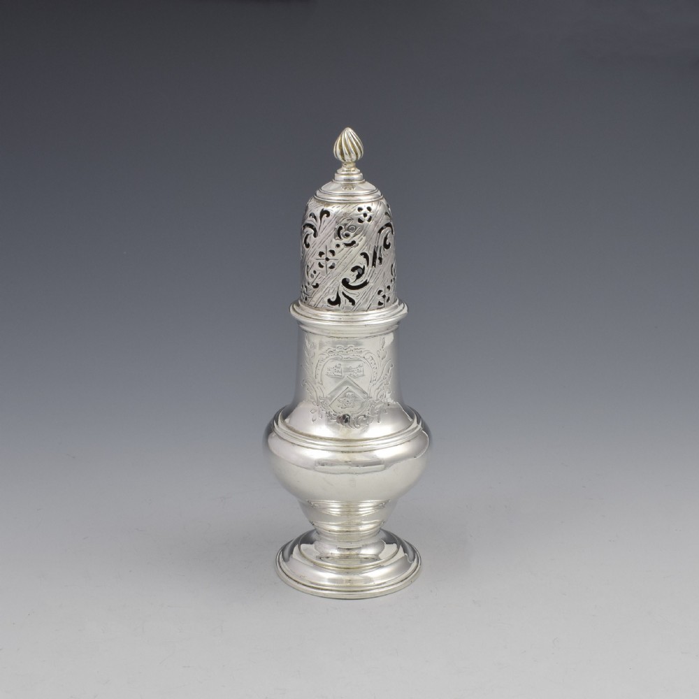 George II Silver Pepper Caster Jabez Daniell London 1758 View II