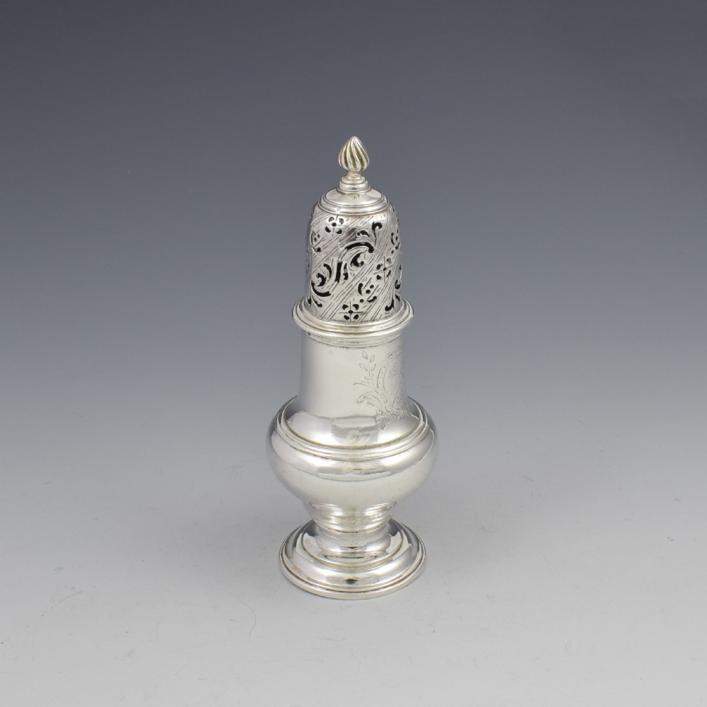 George II Silver Pepper Caster Jabez Daniell London 1758 View V