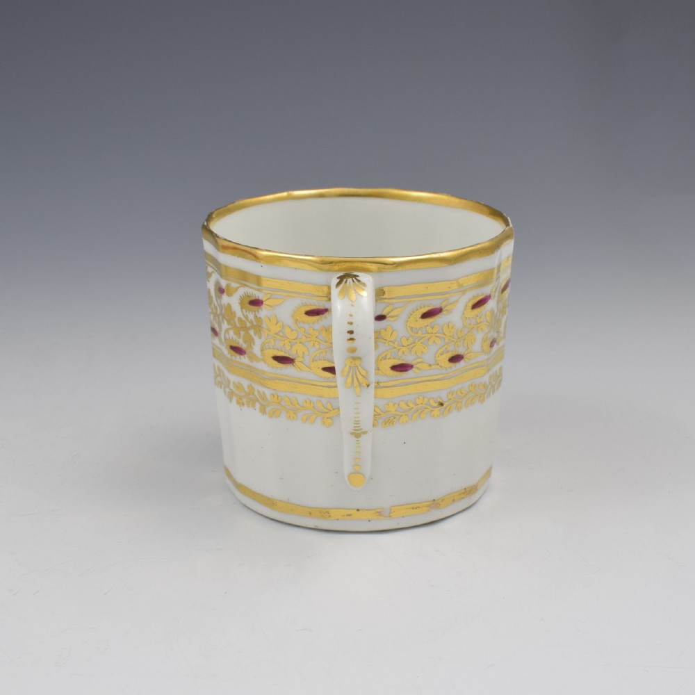 Fine Georgian Coalport Porcelain Hamilton Flute Coffee Can c.1805 View II