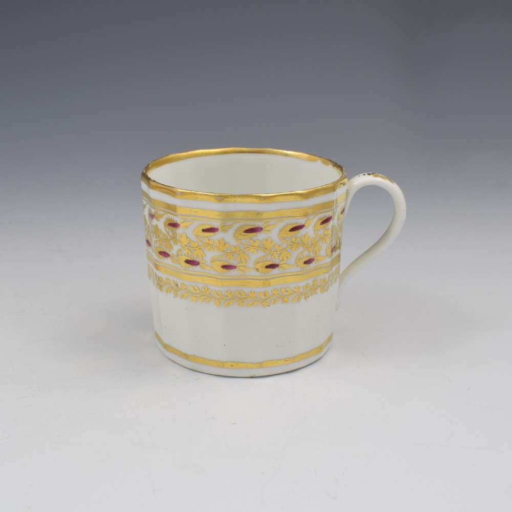 Fine Georgian Coalport Porcelain Hamilton Flute Coffee Can c.1805 View III