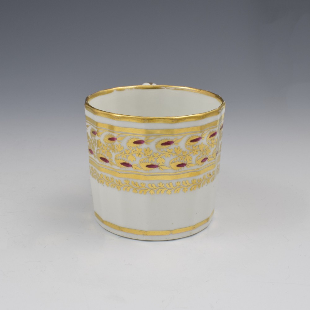Fine Georgian Coalport Porcelain Hamilton Flute Coffee Can c.1805 View IV