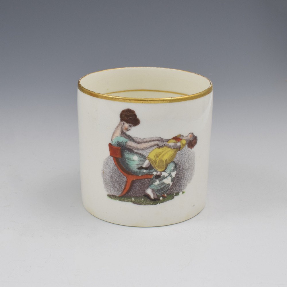 Georgian Machin Bone China Adam Buck Style Coffee Can c.1810 1 View V