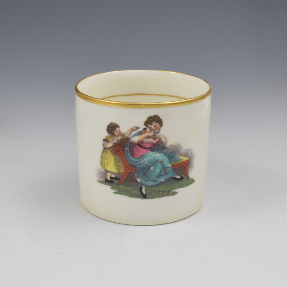 Georgian Machin Bone China Adam Buck Style Coffee Can c.1810 2